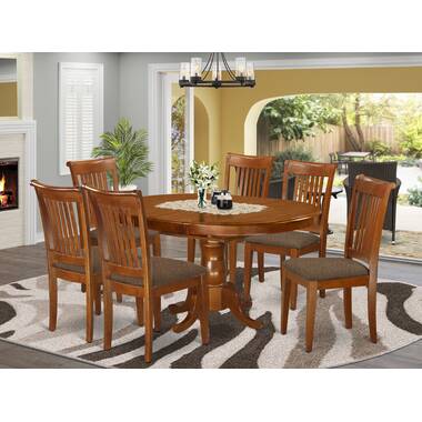 Bourgoin 7 piece drop leaf solid wood dining online set